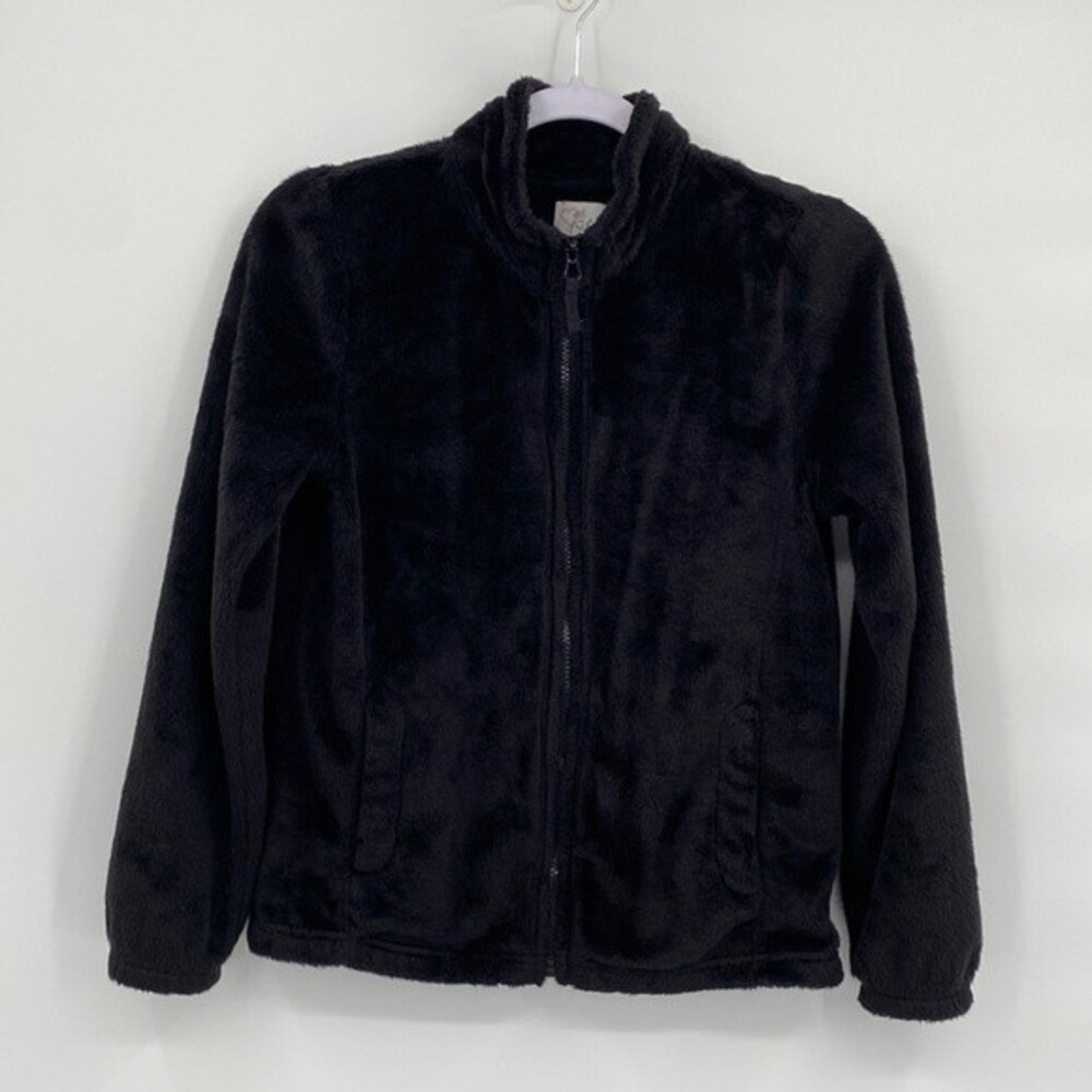 1989 Place Girls Collared Long Sleeve Full Zip Fleece Jacket Black Size XL 14